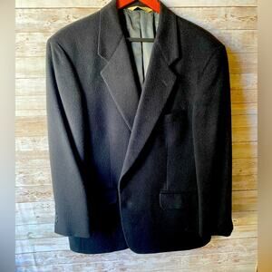 Evan Picone Black 100% Camel Hair 2 Button Sport Coat Men's Jacket 42S